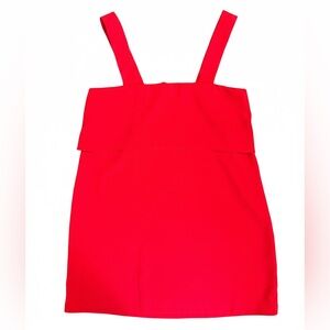 Amanda Uprichard Anderson Red Mini Dress Tank Short Layered Shift P